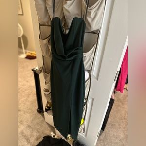 Dark green Windsor midi wedding guest dress
